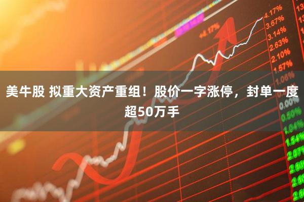 美牛股 拟重大资产重组！股价一字涨停，封单一度超50万手